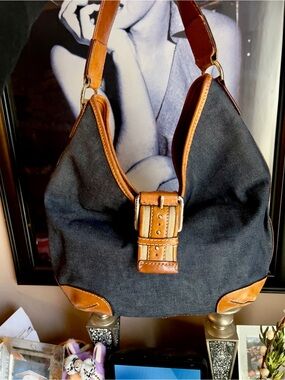 Michael Kors denim Hutton hobo satchel handbag - Project Bag